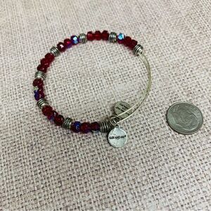 Alex and Ani Red Silver Blue Beaded Bracelet‎